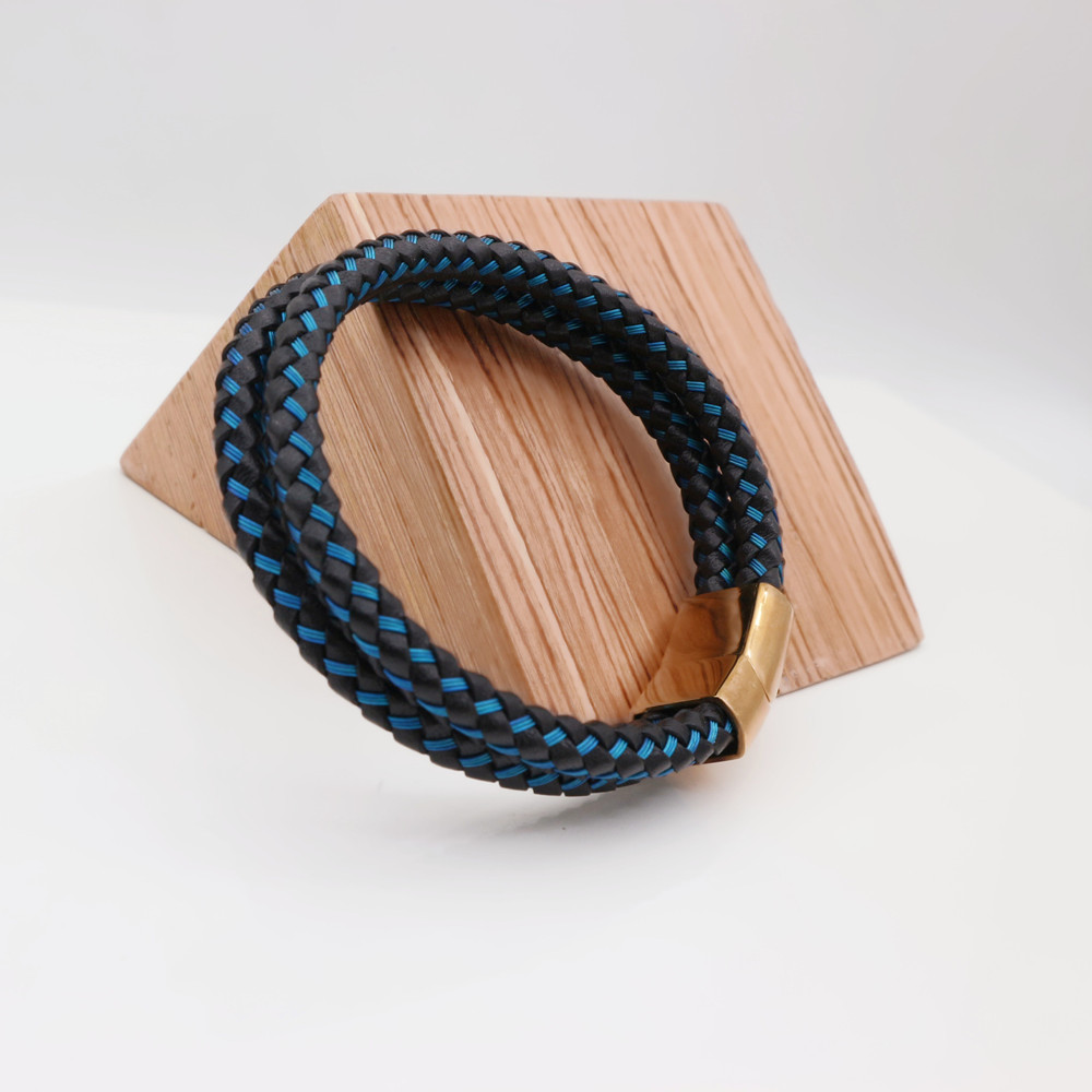 man stainless steel braided leather bracelet & bange