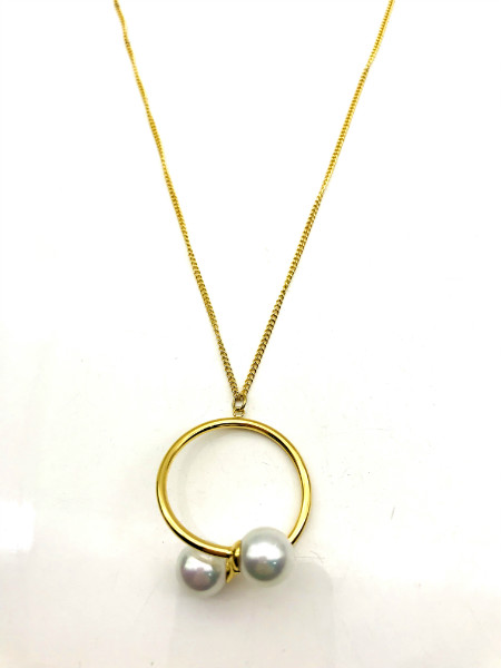 Elegant pearl stainless necklace