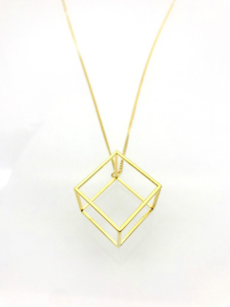 Geometry cubic necklace stainless