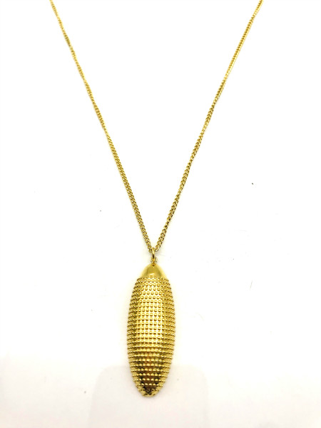 Pave round bead necklace in stainless steel