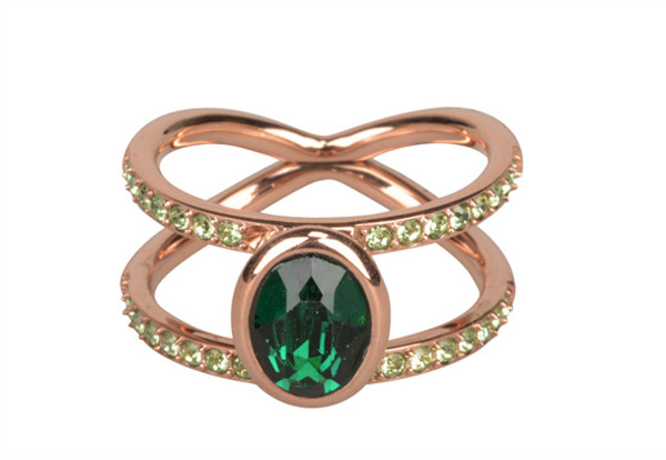 crystal stone stainless ring