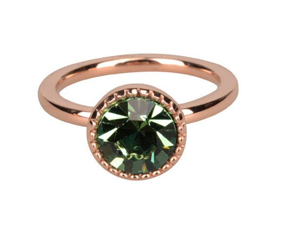 Green stone stainless ring