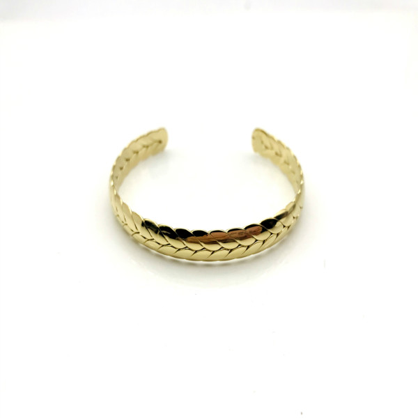 Wheat ear stainless bangle