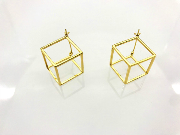 squre stud earring in stainless steel